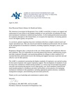 Association for Respiratory Care (AARC) letter of support and endorsement