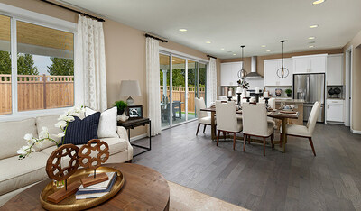 The two-story Lapis is one of six Richmond American floor plans available at Brighton Crossings in Brighton, Colorado.