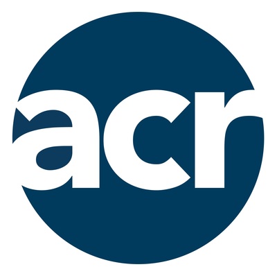 The new ACR company logo features a modern, circular design with the letters "acr" prominently displayed in the center. (PRNewsfoto/AmerCareRoyal)