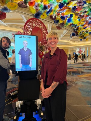 Showcasing the art of possibility: DeepBrain AI unveils a custom AI Avatar for Erin Taylor, in a transformative collaboration with Lenovo and the Scott Morgan Foundation at CES, heralding a new era of empathetic and assistive AI technology for those with ALS.