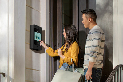 Powered by myQ® technology, LiftMaster Smart Video Intercom - L is a smart device with high-definition color touch displays that feature wide-angle camera views
