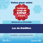Toponymes coups de cœur 2024 - Le nom Lac du Raidillon de la région de la Côte-Nord est en lice pour remporter le titre de Toponyme coup de foudre du public!
