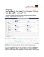 LawToolBox Is First Legal App Approved for Use with Copilot for Microsoft 365