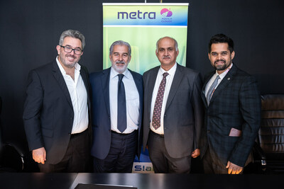 At the signing ceremony: From LEFT TO RIGHT, Mr. Adib Rajji, VP Vendor Strategy and Business Development of Metra Group,Mr. Maan Al Saleh VP Sales and Business Development – Aquila Clouds, Mr. Puneet Kaura VP Sales and Operations – Aquila Clouds, Mr Chinmay Hegde - CEO Astrikos