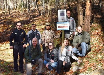 Pictured: U.S. Army and BAE Systems leadership at Brush Mountain Park. From left to right: (Back) Chief Ray Meals, Pierre Franco, Commander LTC Adrien Humphreys, John Swift, Tom Yates. (Front) Rob Davie, Stephanie Chatagnier, Laura McLaughlin. (Credit: BAE Systems)