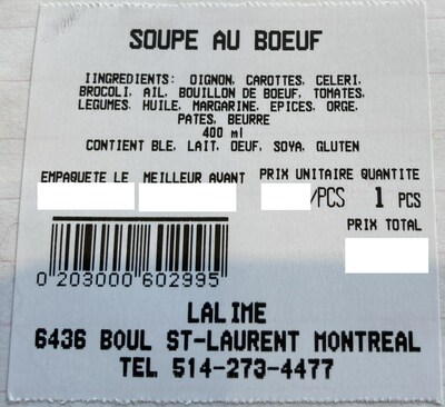 Soupe au boeuf (Groupe CNW/Ministre de l'Agriculture, des Pcheries et de l'Alimentation)