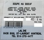 Présence non déclarée de sulfites dans la soupe au bœuf et le pâté bourguignon préparés et vendus par l'entreprise Épicerie-Marché G. Lalime