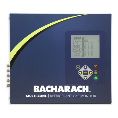 Providing 24/7 remote leak monitoring and data analytics, the Bacharach® Multi-Zone Gas Monitor is an aspirated detection system offering solutions for refrigeration applications.
