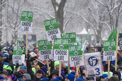 Tens of thousands pro-life advocates assemble in Washington, D.C., on Jan. 19, 2024, for the annual March for Life. Committed to promoting the dignity of all human life, the Knights of Columbus has been the proud partner and participant in the event since the first national March for Life 50 years ago. (Photo by Matthew Barrick/Knights of Columbus)