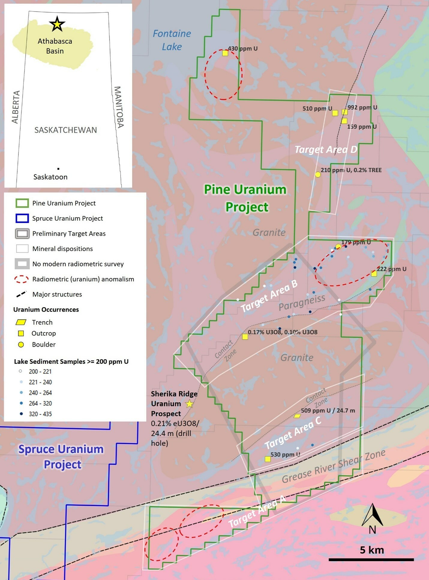 Figure 1: Pine Uranium Project. (CNW Group/Fortune Bay Corp.) Figure 1: Pine Uranium Project. (CNW Group/Fortune Bay Corp.)