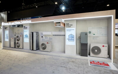 Displayed in the Home Air and Water Solutions Zone in LG Electronics booth at AHR Expo 2024, LG's Inverter heat pump water heater is an energy-efficient alternative to a conventional electricity- or gas-powered heater.