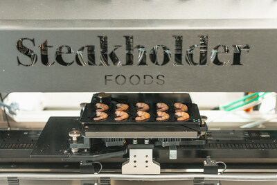 Steakholder Foods' plant-based, 3D-printed shrimps. (PRNewsfoto/Steakholder Foods Ltd.)