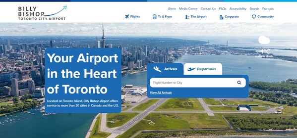 Billy Bishop Airport is renowned for its exceptional passenger experience, and the new BillyBishopAirport.com website now delivers a digital experience that is in keeping with this standard by offering a new look and feel, user-friendly guides from curb to gate, and a site-wide search function that will get you the information you need – faster. (CNW Group/PortsToronto) Billy Bishop Airport is renowned for its exceptional passenger experience, and the new BillyBishopAirport.com website now delivers a digital experience that is in keeping with this standard by offering a new look and feel, user-friendly guides from curb to gate, and a site-wide search function that will get you the information you need – faster. (CNW Group/PortsToronto)