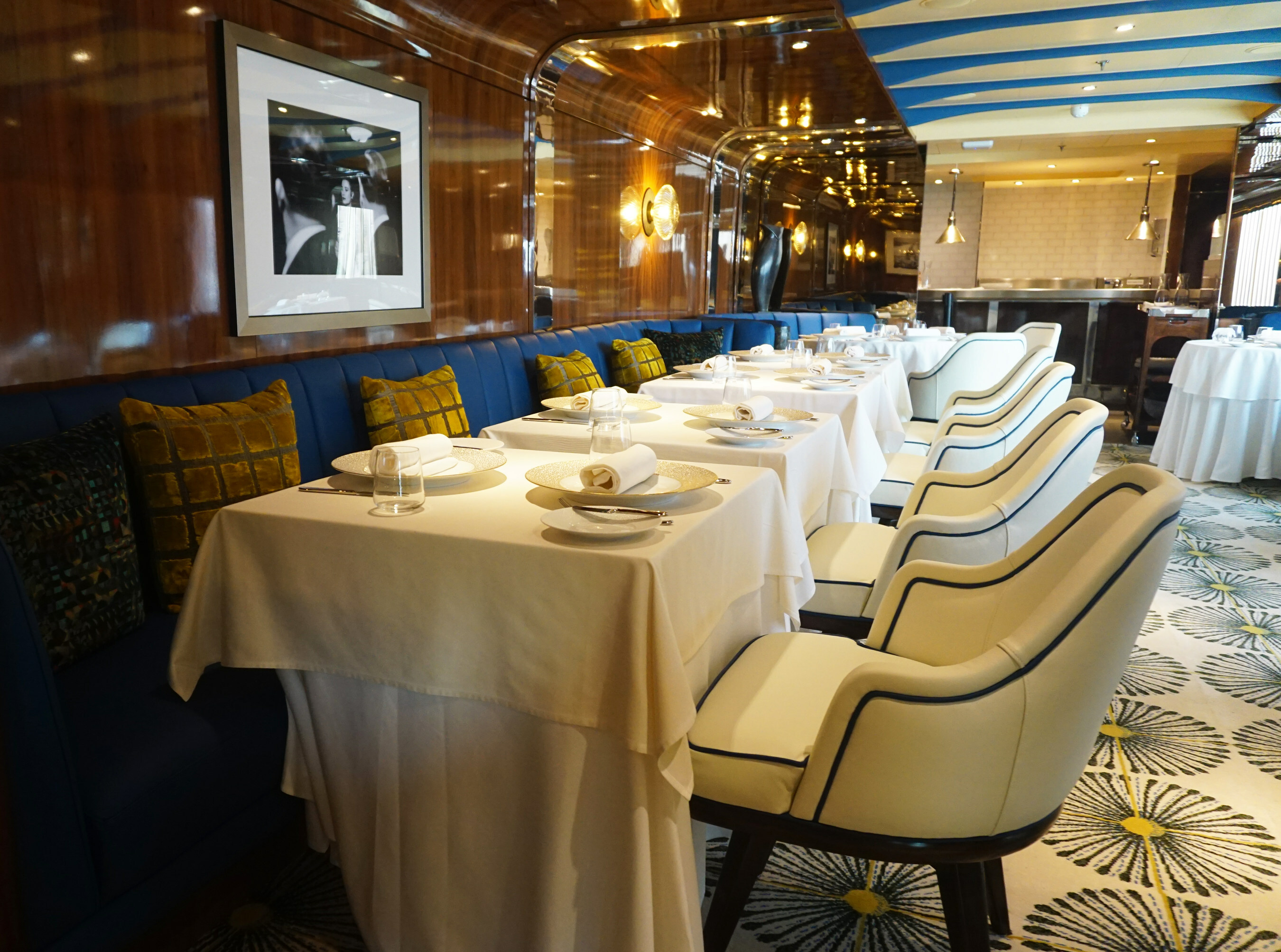 Solis is Seabourn’s new fine dining restaurant celebrating Mediterranean cuisine inspired by the places visited by the line’s ultra-luxury ships. Seabourn opened the first Solis on Seabourn Quest on January 20, 2024 (Image at LateCruiseNews.com - February 2024)