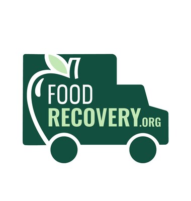 FoodRecovery.org's logo -- a green truck outline with half apple image, and the name FOOD RECOVERY .ORG written in the truck.