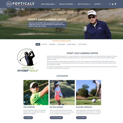 Popticals NYDEF® Golf Learning Center, a resource where golfers can find golf tips, insights and how best to utilize Popticals NYDEF® Golf sunglasses to their maximum benefit.