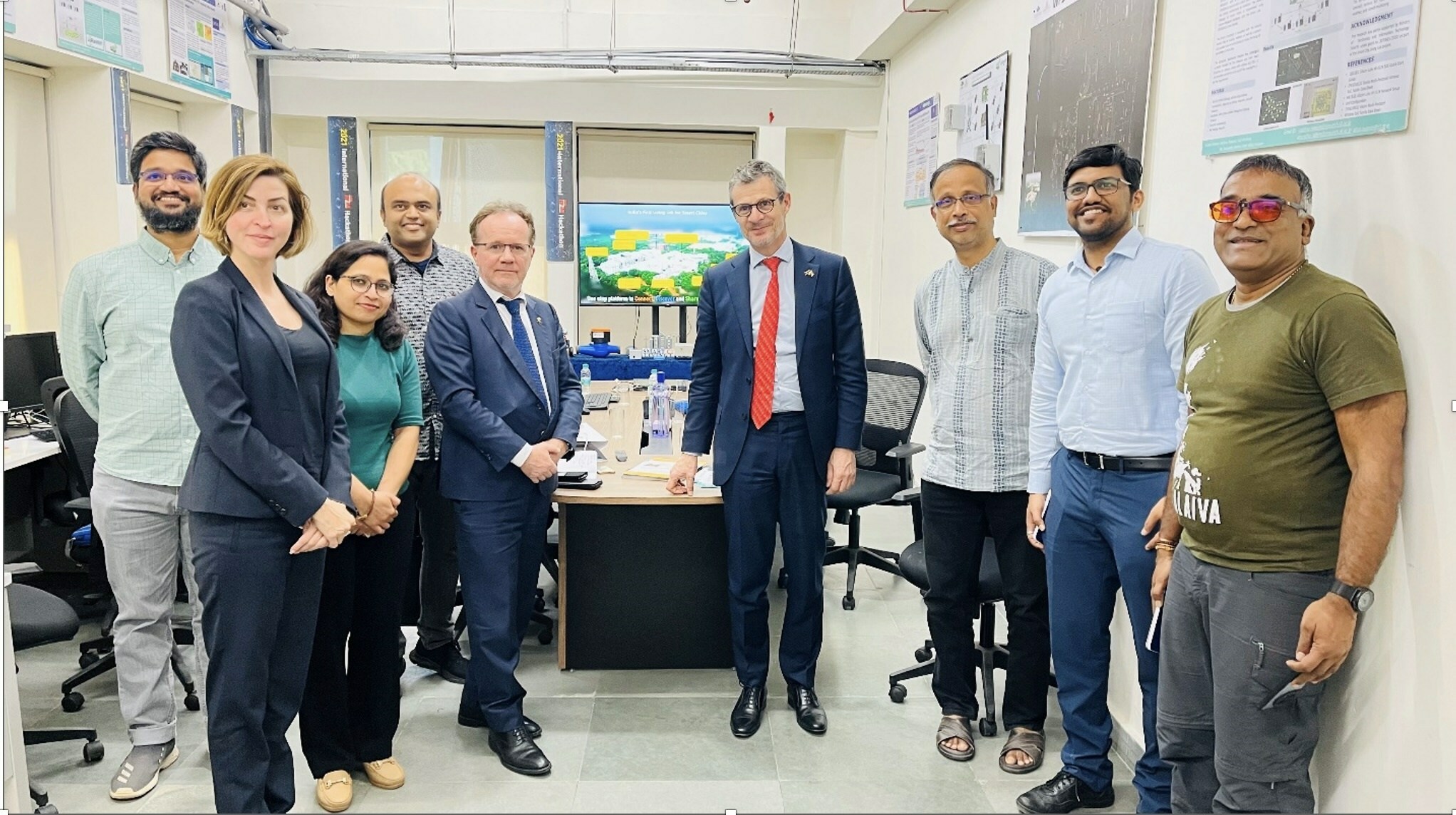 EU Ambassador to India Hon. Hervé Delphin visits IIIT Hyderabad's Smart City Living Lab