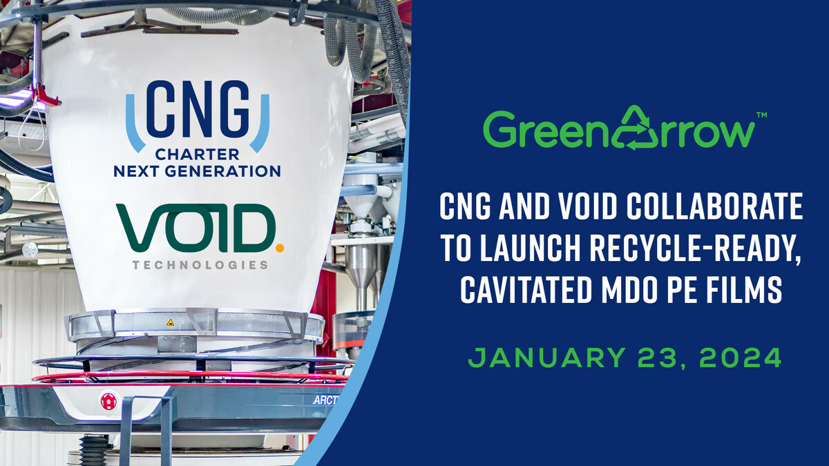 Charter Next Generation Launches GreenArrow™ Cavitated Recycle-Ready PE Films For Confectionery Applications Using Void Technologies' Patented VO+™ Masterbatch Materials - Vimarsana News
