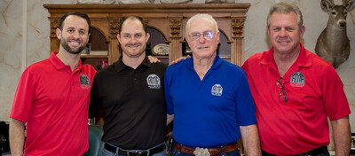 Three generations of Thrailkill leadership. From left to right: CEO and majority owner Lance Thrailkill, fellow third-generation owner Will Rushing, first-generation owner Bill Thrailkill, and president William 