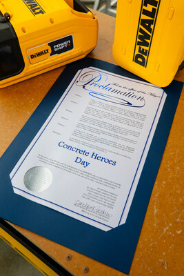 Jan. 23, 2024 is proclaimed Concrete Heroes Day in Las Vegas by Mayor Carolyn G. Goodman in recognition of the World of Concrete tradeshow and DEWALT