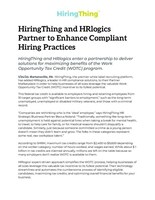 Press Release for HiringThing & HRlogics Partnership