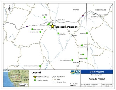 Figure 1: Melinda Project Map (CNW Group/C2C Metals Corporation)