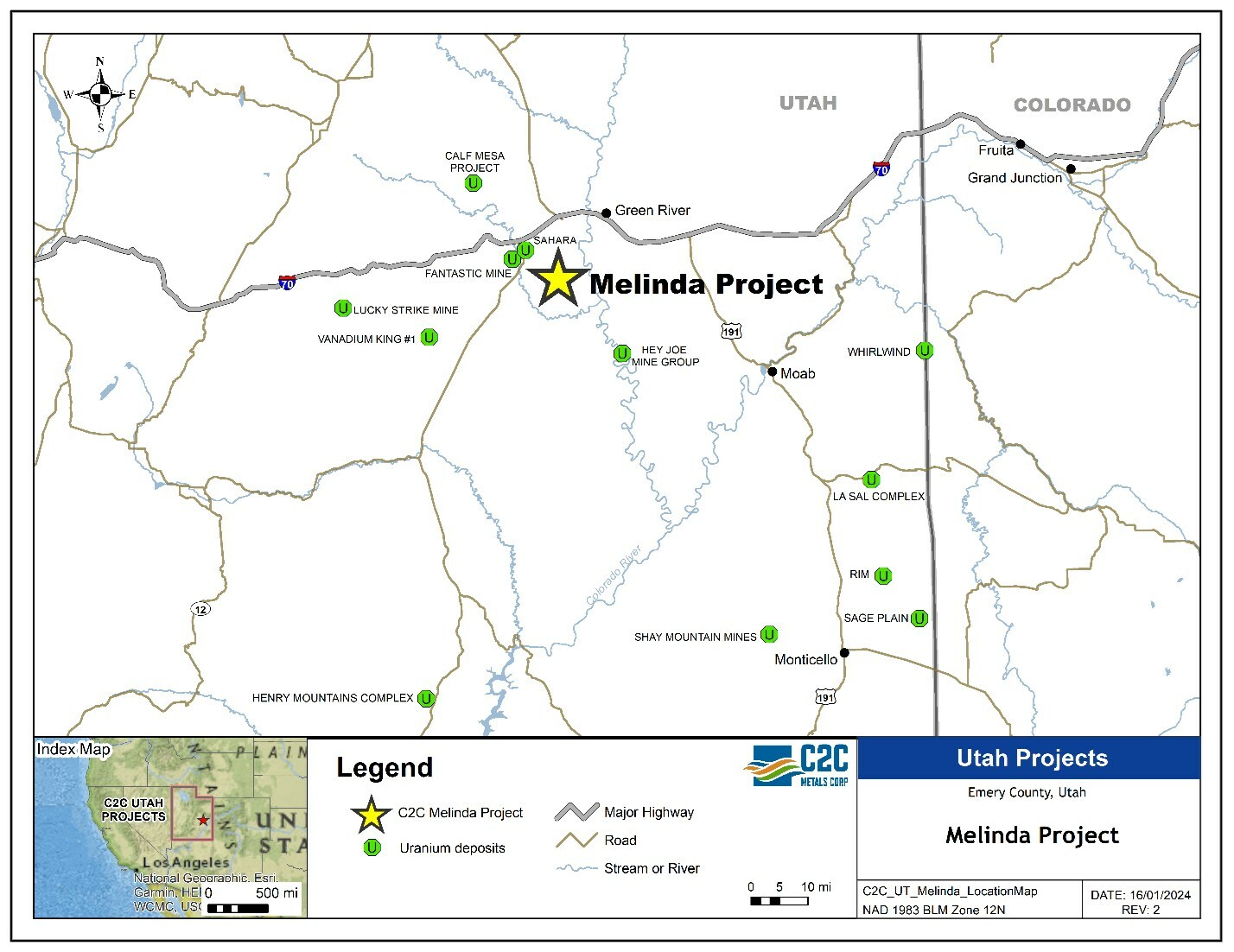 Figure 1: Melinda Project Map (CNW Group/C2C Metals Corporation)