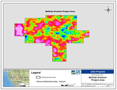 Figure 2: Melinda Uranium Project Area Map (CNW Group/C2C Metals Corporation)