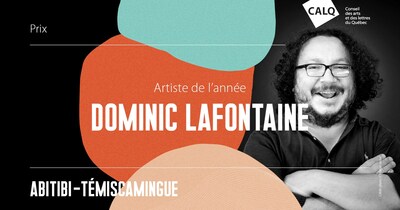 L'artiste multidisciplinaire Dominic Lafontaine remporte le Prix du CALQ - Artiste de l'anne en Abitibi-Tmiscamingue. photo : Christian Leduc (Groupe CNW/Conseil des arts et des lettres du Qubec)