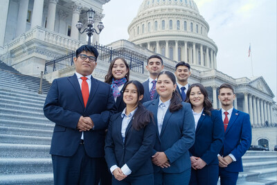 Congressional Hispanic Leadership Institute's Spring 2024 Global Leaders in front of the U.S. Capitol building