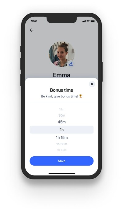 Aura’s Bonus Time feature allows you to extend your kid’s daily time when you want to reward good behavior – or if you just need to finish cooking dinner.