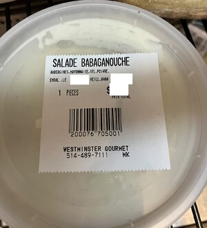 Présence non déclarée de moutarde dans des salades et de la purée d'aubergine préparées et vendues par l'entreprise Westminster Gourmet
