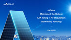 A JA Solar mantém a mais alta classificação AAA nos rankings de viabilidade bancária da PV ModuleTech