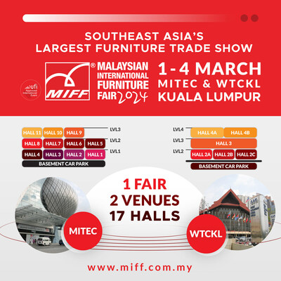 Visit Southeast Asia's Largest Furniture Trade Show, MIFF 2024, 1-4 March