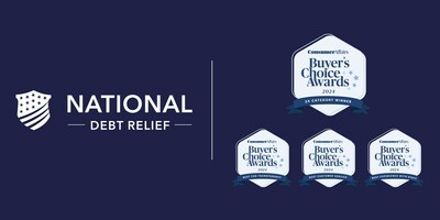 National Debt Relief receives three Buyer’s Choice Awards from ConsumerAffairs in the Debt Settlement category: Best for Transparency, Best Customer Service, and Best Experience with Staff.