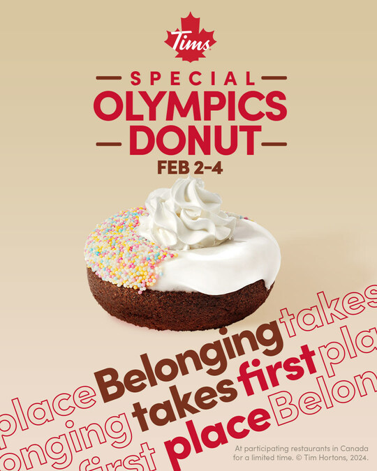 Tim Hortons offers annual Special Olympics Donut from Feb. 2-4, with 100% of proceeds donated to Special Olympics Canada - Vimarsana News