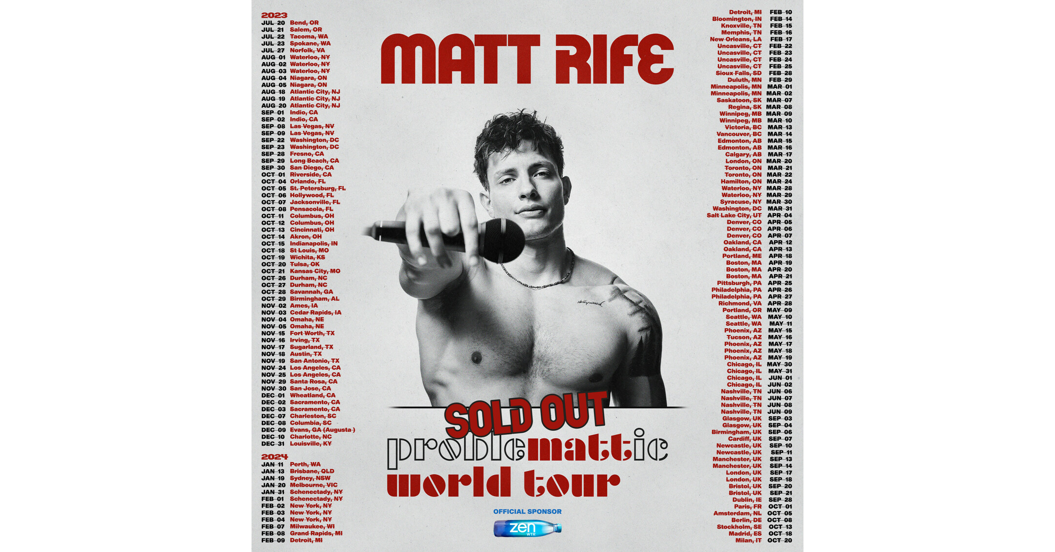 ZenWTR® Announces Partnership with Record-Breaking Comedian Matt Rife and  his Sold-Out ProbleMATTic World Tour