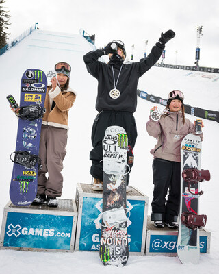 Monster Energy's Mia Brookes and Kokomo Murase Win Gold and Silver in Women's Snowboard Slopestyle at X Games Aspen 2024