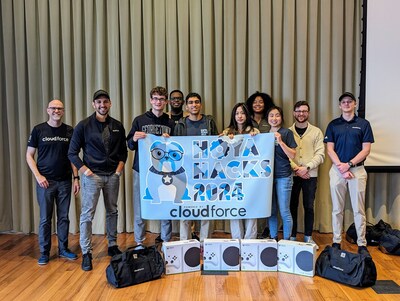 First place winners Annika Lin, Maggie Shen, Reed Uhlik and Sameer Tirumala of Georgetown University.