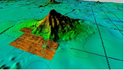 Sonar image of area that DSV surveyed around Howland Island – October 2023. (PRNewsfoto/Deep Sea Vision)