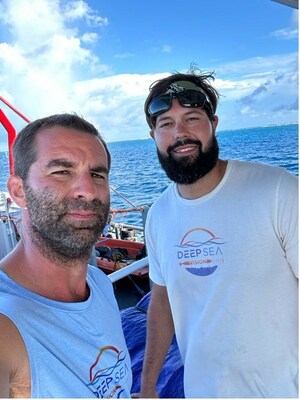 Tony Romeo and Corey Friend upon leaving Tarawa, Kiribati September 8, 2023 (PRNewsfoto/Deep Sea Vision)