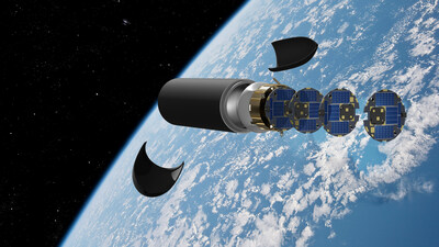 Concept Image of DiskSat Deployment (Image Courtesy of Aerospace Corporation)