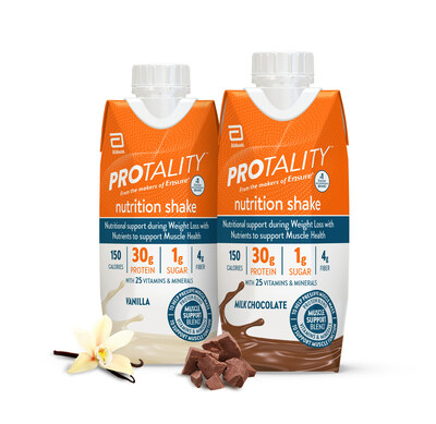 INTRODUCING PROTALITY™ ? FOR PEOPLE ON WEIGHT LOSS JOURNEYS
The makers of Ensure®, the #1 doctor-recommended brand, introduce a nutrition shake that provides targeted nutrition for muscle health and helps support nutrition goals during weight loss.