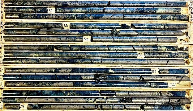 Figure 1. Diamond Drill Hole Wine 23-29 (45.2m-66.4m) Main Zone Mineralization (CNW Group/Nican Ltd.) Figure 1. Diamond Drill Hole Wine 23-29 (45.2m-66.4m) Main Zone Mineralization (CNW Group/Nican Ltd.)