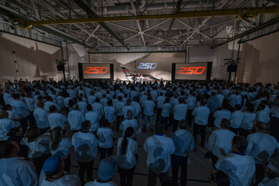 Honda Aircraft employees celebrating the 250th HondaJet