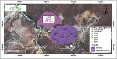 Figure 7: Barreiro Extension discovery runs parallel to Barreiro, extending the Phase 2 Mine Westwards