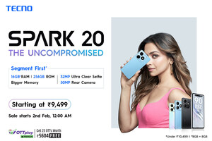 TECNO SPARK 20 with Segment-Biggest 256GB ROM to go on Sale on 2nd February