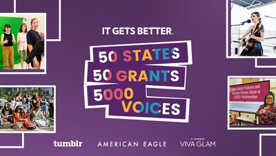 50 States. 50 Grants. 5000 Voices - a grant opportunity for LGBTQ+ students supported by American Eagle, the MAC Viva Glam Foundation, and Tumblr.