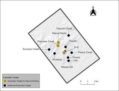 Figure 1. Property overview showing exploration targets (CNW Group/Golden Shield Resources)