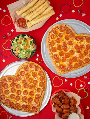 Heart-shaped pizza at Peter Piper Pizza